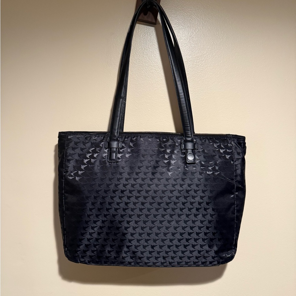 Lo & Sons black laptop tote bag leather blend